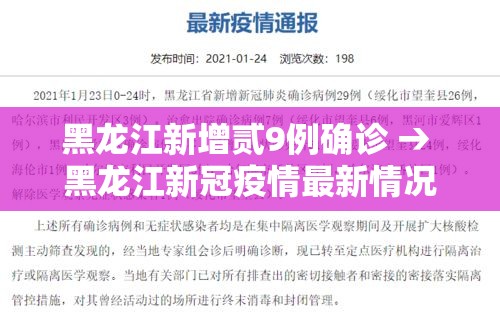 黑龙江新增贰9例确诊 → 黑龙江新冠疫情最新情况