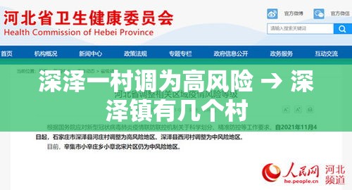 深泽一村调为高风险 → 深泽镇有几个村