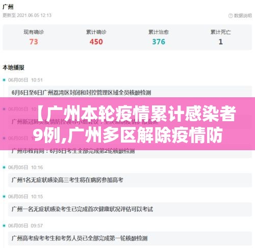 【广州本轮疫情累计感染者9例,广州多区解除疫情防控临时管控区】