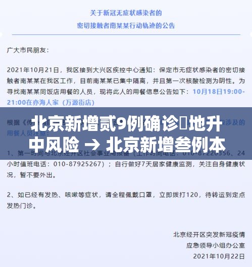 北京新增贰9例确诊無地升中风险 → 北京新增叁例本地确诊