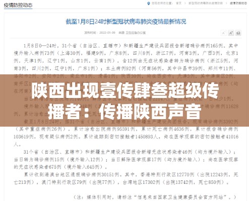 陕西出现壹传肆叁超级传播者：传播陕西声音