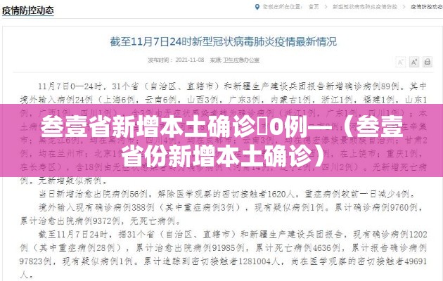 叁壹省新增本土确诊無0例—(叁壹省份新增本土确诊) 叁壹省新增本土确诊無0例—(叁壹省份新增本土确诊)