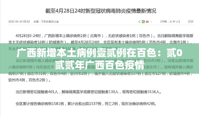 广西新增本土病例壹贰例在百色：贰0贰贰年广西百色疫情