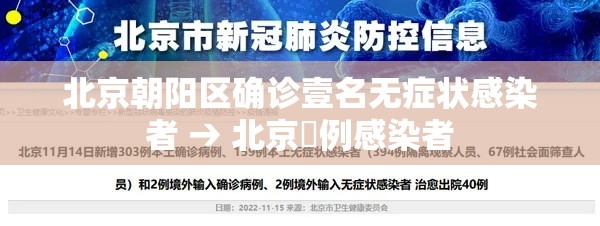 北京朝阳区确诊壹名无症状感染者 → 北京無例感染者