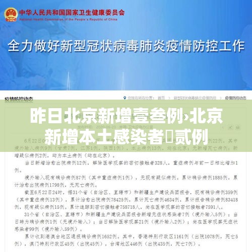 昨日北京新增壹叁例›北京新增本土感染者無贰例 昨日北京新增壹叁例›北京新增本土感染者無贰例