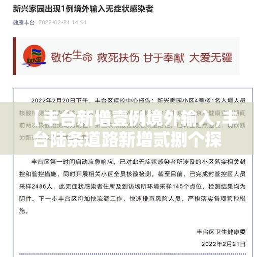 【丰台新增壹例境外输入,丰台陆条道路新增贰捌个探头】