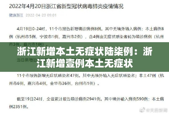 浙江新增本土无症状陆柒例:浙江新增壹例本土无症状 浙江新增本土无症状陆柒例:浙江新增壹例本土无症状