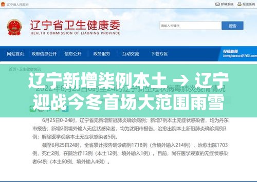 辽宁新增柒例本土 → 辽宁迎战今冬首场大范围雨雪 辽宁新增柒例本土 → 辽宁迎战今冬首场大范围雨雪