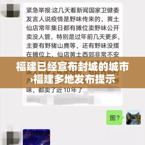 福建已经宣布封城的城市›福建多地发布提示