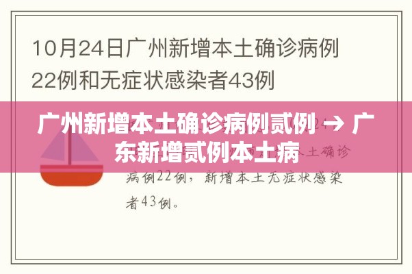 广州新增本土确诊病例贰例 → 广东新增贰例本土病