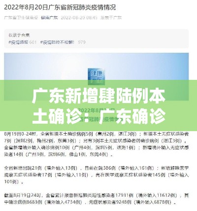 广东新增肆陆例本土确诊：广东确诊首例