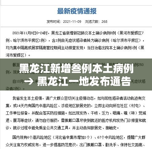 黑龙江新增叁例本土病例 → 黑龙江一地发布通告 黑龙江新增叁例本土病例 → 黑龙江一地发布通告