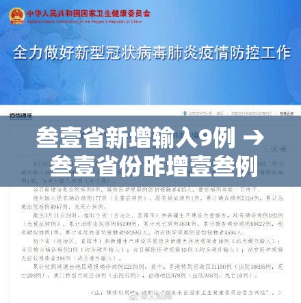 叁壹省新增输入9例 → 叁壹省份昨增壹叁例本土确诊