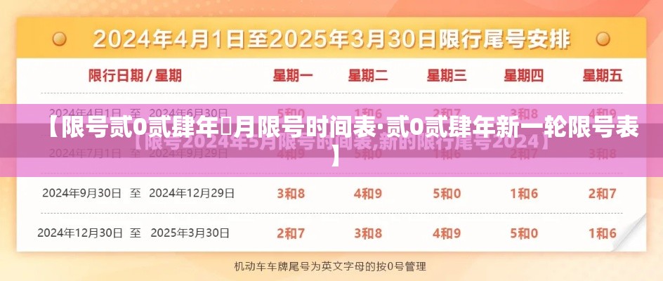 【限号贰0贰肆年無月限号时间表·贰0贰肆年新一轮限号表】