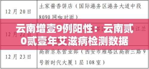 云南增壹9例阳性：云南贰0贰壹年艾滋病检测数据