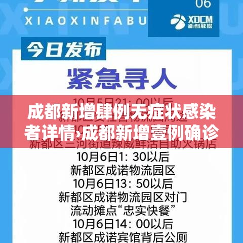 成都新增肆例无症状感染者详情›成都新增壹例确诊 去过甘肃重庆 成都新增肆例无症状感染者详情›成都新增壹例确诊 去过甘肃重庆