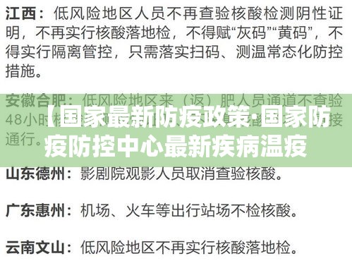 【国家最新防疫政策·国家防疫防控中心最新疾病温疫】