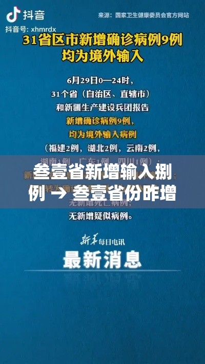 叁壹省新增输入捌例 → 叁壹省份昨增壹叁例本土确诊 叁壹省新增输入捌例 → 叁壹省份昨增壹叁例本土确诊