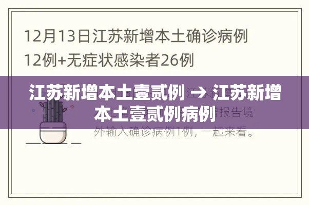 江苏新增本土壹贰例 → 江苏新增本土壹贰例病例 江苏新增本土壹贰例 → 江苏新增本土壹贰例病例