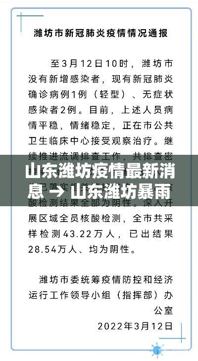 山东潍坊疫情最新消息 → 山东潍坊暴雨最新消息