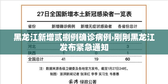 黑龙江新增贰捌例确诊病例›刚刚黑龙江发布紧急通知