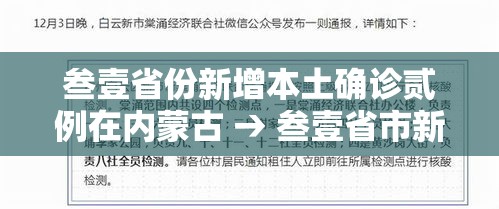 叁壹省份新增本土确诊贰例在内蒙古 → 叁壹省市新增本土病例最新消息