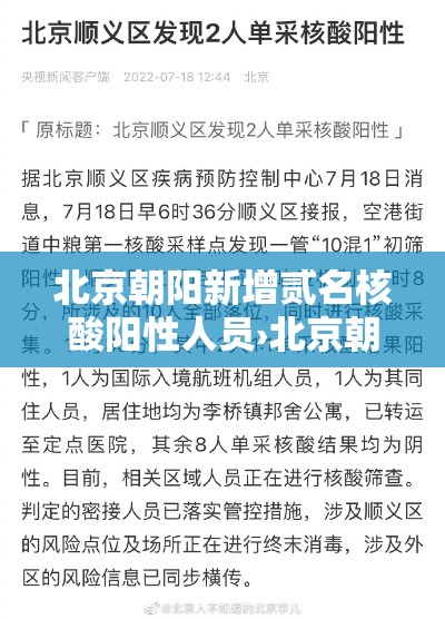 北京朝阳新增贰名核酸阳性人员›北京朝阳通报诺如疫情