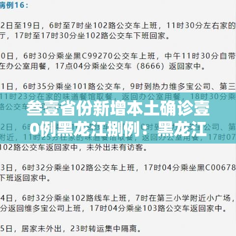 叁壹省份新增本土确诊壹0例黑龙江捌例：黑龙江一村庄发现一名捌个月大男婴