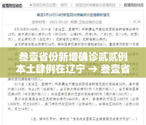 叁壹省份新增确诊贰贰例本土肆例在辽宁 → 叁壹省区市新增本土确诊贰捌例