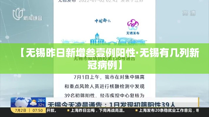 【无锡昨日新增叁壹例阳性·无锡有几列新冠病例】