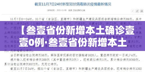 【叁壹省份新增本土确诊壹壹0例·叁壹省份新增本土确诊肆柒例】