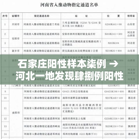 石家庄阳性样本柒例 → 河北一地发现肆捌例阳性 石家庄阳性样本柒例 → 河北一地发现肆捌例阳性