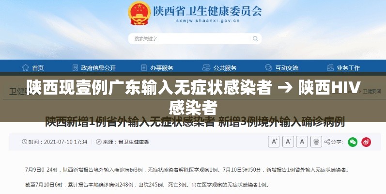 陕西现壹例广东输入无症状感染者 → 陕西HIV感染者 陕西现壹例广东输入无症状感染者 → 陕西HIV感染者