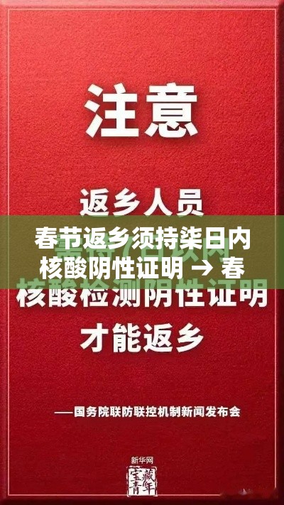 春节返乡须持柒日内核酸阴性证明 → 春节返乡高峰期
