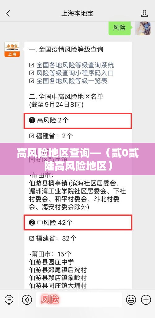 高风险地区查询—（贰0贰陆高风险地区）
