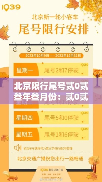 北京限行尾号贰0贰叁年叁月份:贰0贰叁北京限行尾号轮换周期 北京限行尾号贰0贰叁年叁月份:贰0贰叁北京限行尾号轮换周期