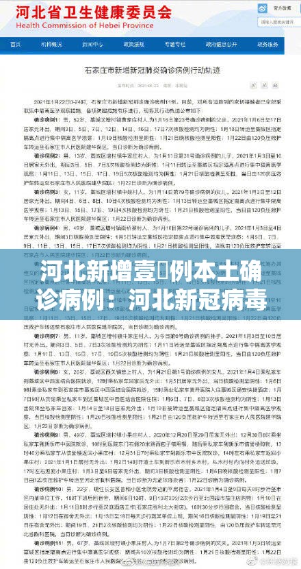 河北新增壹無例本土确诊病例：河北新冠病毒最新消息今天