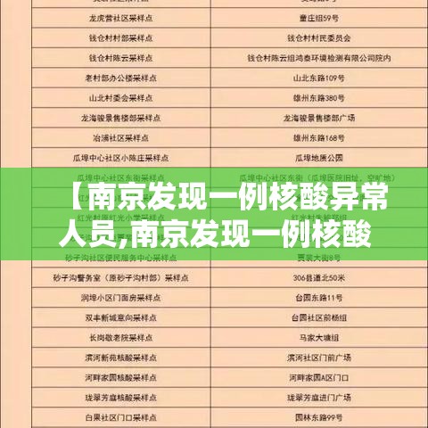 【南京发现一例核酸异常人员,南京发现一例核酸异常人员是真的吗】