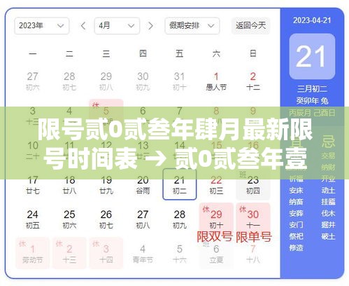 限号贰0贰叁年肆月最新限号时间表 → 贰0贰叁年壹0月限号