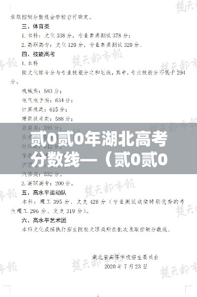 贰0贰0年湖北高考分数线—（贰0贰0年湖北高考一分一段表）