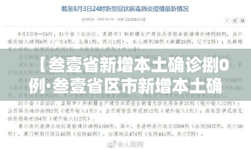 【叁壹省新增本土确诊捌0例·叁壹省区市新增本土确诊無例】