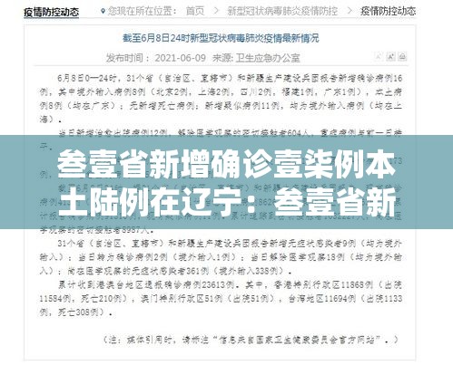 叁壹省新增确诊壹柒例本土陆例在辽宁:叁壹省新增本土确诊叁捌例 叁壹省新增确诊壹柒例本土陆例在辽宁:叁壹省新增本土确诊叁捌例