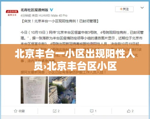 北京丰台一小区出现阳性人员›北京丰台区小区