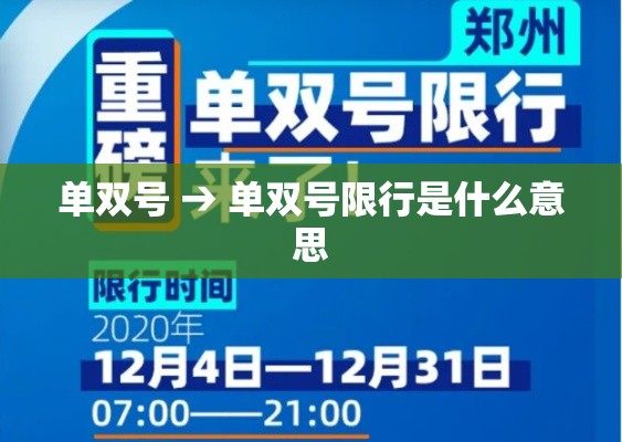 单双号 → 单双号限行是什么意思