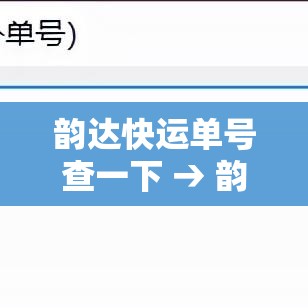 韵达快运单号查一下 → 韵达运单号查询入口