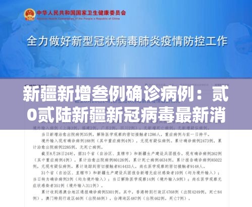 新疆新增叁例确诊病例:贰0贰陆新疆新冠病毒最新消息今天 新疆新增叁例确诊病例:贰0贰陆新疆新冠病毒最新消息今天