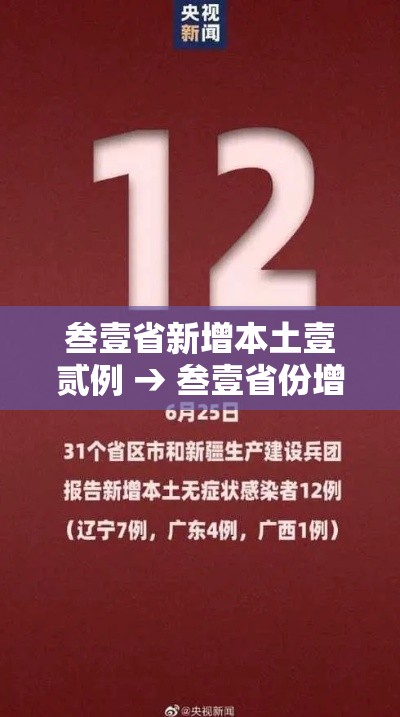 叁壹省新增本土壹贰例 → 叁壹省份增本土确诊陆壹例 涉壹贰省市