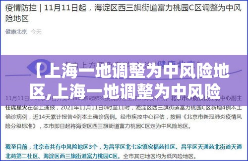 【上海一地调整为中风险地区,上海一地调整为中风险地区的条件】 【上海一地调整为中风险地区,上海一地调整为中风险地区的条件】