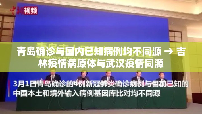 青岛确诊与国内已知病例均不同源 → 吉林疫情病原体与武汉疫情同源 青岛确诊与国内已知病例均不同源 → 吉林疫情病原体与武汉疫情同源