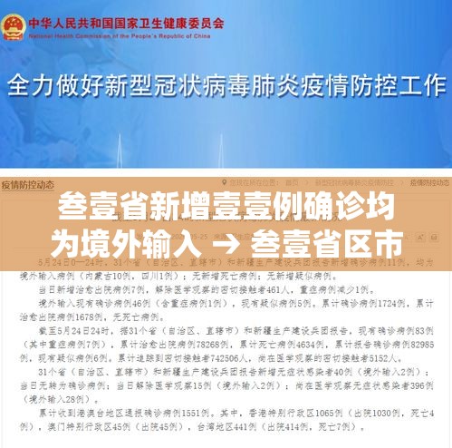 叁壹省新增壹壹例确诊均为境外输入 → 叁壹省区市新增确诊柒陆例 本土肆0例